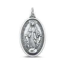 Load image into Gallery viewer, Sterling Silver Oxidized Virgin Mary Plain Pendant Face Height-29.8mm