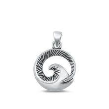 Load image into Gallery viewer, Sterling Silver Oxidized Wave Plain Pendant Face Height-20.5mm