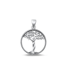 Load image into Gallery viewer, Sterling Silver Oxidized Tree Of Life Plain Pendant Face Height-20.4mm