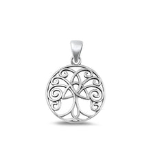 Load image into Gallery viewer, Sterling Silver Oxidized Tree Of Life Plain Pendant Face Height-20.2mm
