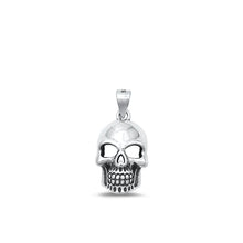 Load image into Gallery viewer, Sterling Silver Oxidized Skull Plain Pendant Face Height-17.3mm