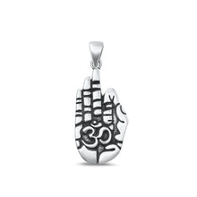 Load image into Gallery viewer, Sterling Silver Oxidized Om Plain Pendant Face Height-24.2mm