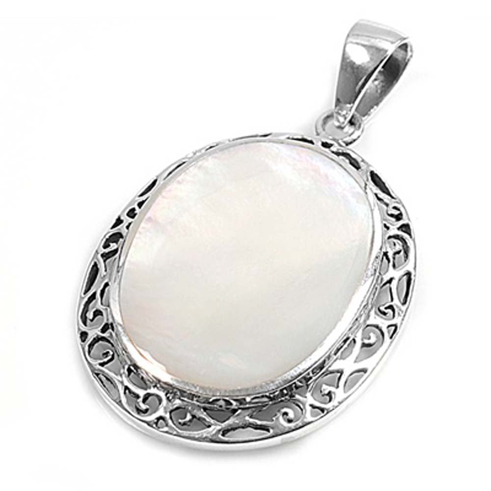 Sterling Silver Pearl Stone Pendant