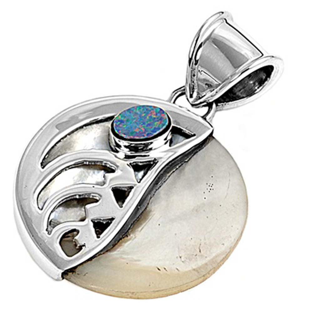 Sterling Silver Pearl Stone Pendant