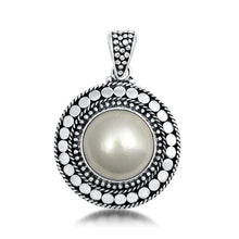 Load image into Gallery viewer, Sterling Silver Oxidized Round Mabe Pearl Stone Pendant