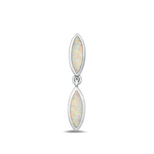 Load image into Gallery viewer, Sterling Silver Oxidized White Lab Opal Pendant Face Height-29.4mm