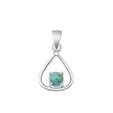 Load image into Gallery viewer, Sterling Silver Oxidized Genuine Turquoise Pendant-17.5mm