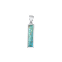 Load image into Gallery viewer, Sterling Silver Oxidized Genuine Turquoise Pendant-19.2mm