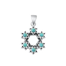 Load image into Gallery viewer, Sterling Silver Oxidized Genuine Turquoise Pendant-22.2mm