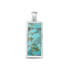 Load image into Gallery viewer, Sterling Silver Oxidized Genuine Turquoise Pendant-28mm