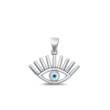 Load image into Gallery viewer, Sterling Silver Oxidized Evil Eye Mother Of Pearl Pendant Face Height-13.7mm