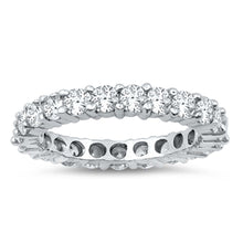 Load image into Gallery viewer, Sterling Silver Round Cubic Zirconia Eternity Ring