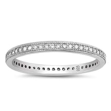 Load image into Gallery viewer, Sterling Silver Plain Simple Clear CZ RingAnd Face Height 2mm