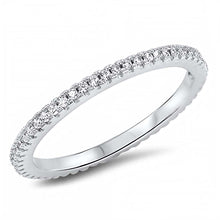 Load image into Gallery viewer, Sterling Silver Modish Stackable Band Ring Set with Small Round Cut Clear Cz StoneAnd Band Width of 2MM