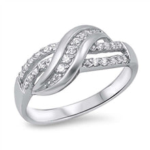 Load image into Gallery viewer, Sterling Silver Elegant Infinity Design Inlaid with Clear Czs RingAnd Face Height of 9MM