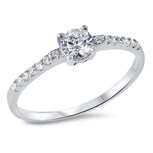 Load image into Gallery viewer, Sterling Silver Elegant Solitaire Round Cut Clear Cz Ring with Center Stone Size of 5MM