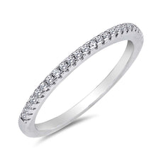 Load image into Gallery viewer, \r\nSterling Silver Clear CZ Eternity RingAnd Face Height of 2 mm