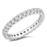 Sterling Silver Clear CZ Eternity RingAnd Face Height of 2 mm