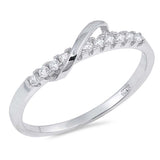 Sterling Silver Infinity Shaped Clear CZ RingAnd Face Height 5mm