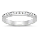 Sterling Silver Round Cubic Zirconia Eternity Ring