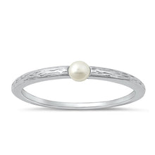 Load image into Gallery viewer, Sterling Silver Rhodium Plated Pearl Ring