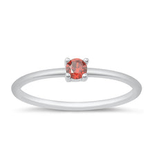 Load image into Gallery viewer, Sterling Silver Rhodium Plated Garnet CZ Ring