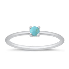 Load image into Gallery viewer, Sterling Silver Rhodium Plated Simulated Turquoise Ring