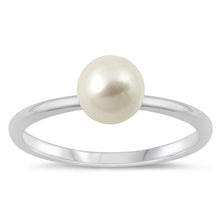 Load image into Gallery viewer, Sterling Silver Rhodium Plated Freshwater Pearl Ring