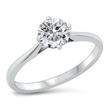 Load image into Gallery viewer, Sterling Silver Solitaire  CZ Ring