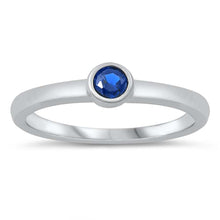 Load image into Gallery viewer, Sterling Silver Blue Sapphire CZ Baby Ring