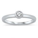 Sterling Silver Clear CZ Baby Ring