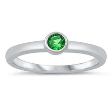 Load image into Gallery viewer, Sterling Silver Emerald CZ Baby Ring