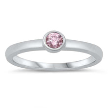 Load image into Gallery viewer, Sterling Silver Pink CZ Baby Ring