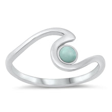 Load image into Gallery viewer, Sterling Silver Rhodium Plated Larimar Ring