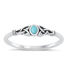 Load image into Gallery viewer, Sterling Silver Oxidized Genuine Turquoise Celtic Ring