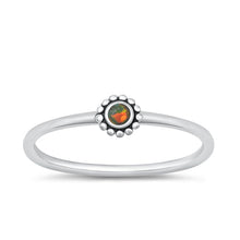 Load image into Gallery viewer, Sterling Silver Oxidized Round Black Lab Opal Ring Face Height-4.6mm