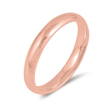 Load image into Gallery viewer, Sterling Silver Rose Gold Plated High Polish 3mm Wedding Band Ring