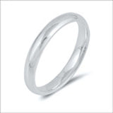 Sterling Silver High Polish 3mm Wedding Band Ring