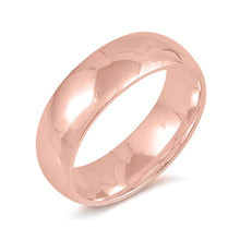 Load image into Gallery viewer, Sterling silver 6mm Rose Gold Plated wedding Band