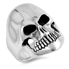Load image into Gallery viewer, Sterling Silver Grinning Skull Ring with Ring Face Height of 27MM