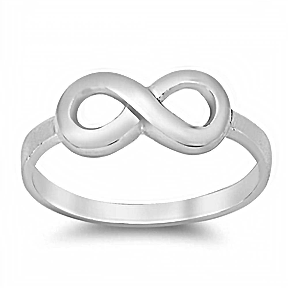 Sterling Silver Classy Infinity Ring with Face Height of 7MM