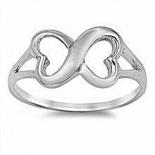 Load image into Gallery viewer, Sterling Silver Fashionable Infinity Heart Sign Split Band Ring with Ring Face Height of 8MM