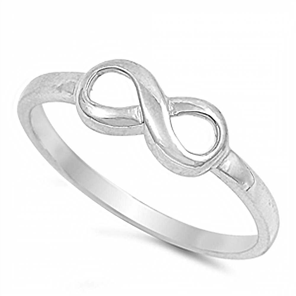 Sterling Silver Classy Infinity Ring with Face Height of 5MM