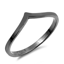 Load image into Gallery viewer, Sterling Silver Black Rhodium Plated V Shaped Plain RingsAnd Face Height 5mm