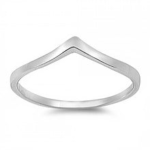 Load image into Gallery viewer, Sterling Silver High Polish V Shaped Plain RingsAnd Face Height 5mm