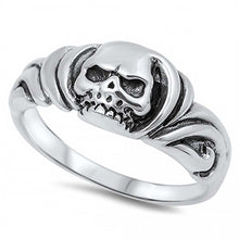 Load image into Gallery viewer, Sterling Silver Stylish Skull Design Ring with Face Height of 9MM