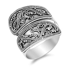 Load image into Gallery viewer, Sterling Silver Cirular Loop Bali Design Ring And Face Height 22mm