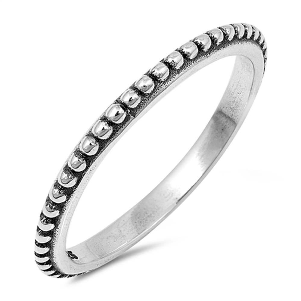 Sterling Silver Bali Shaped Plain RingsAnd Face Height 2mm