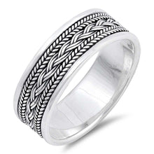 Load image into Gallery viewer, Sterling Silver Bali Design Plain RingsAnd Face Height 8mm