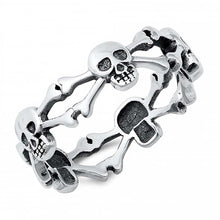 Load image into Gallery viewer, Sterling Silver Skulls Ring